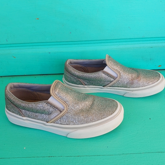 sparkly vans silver